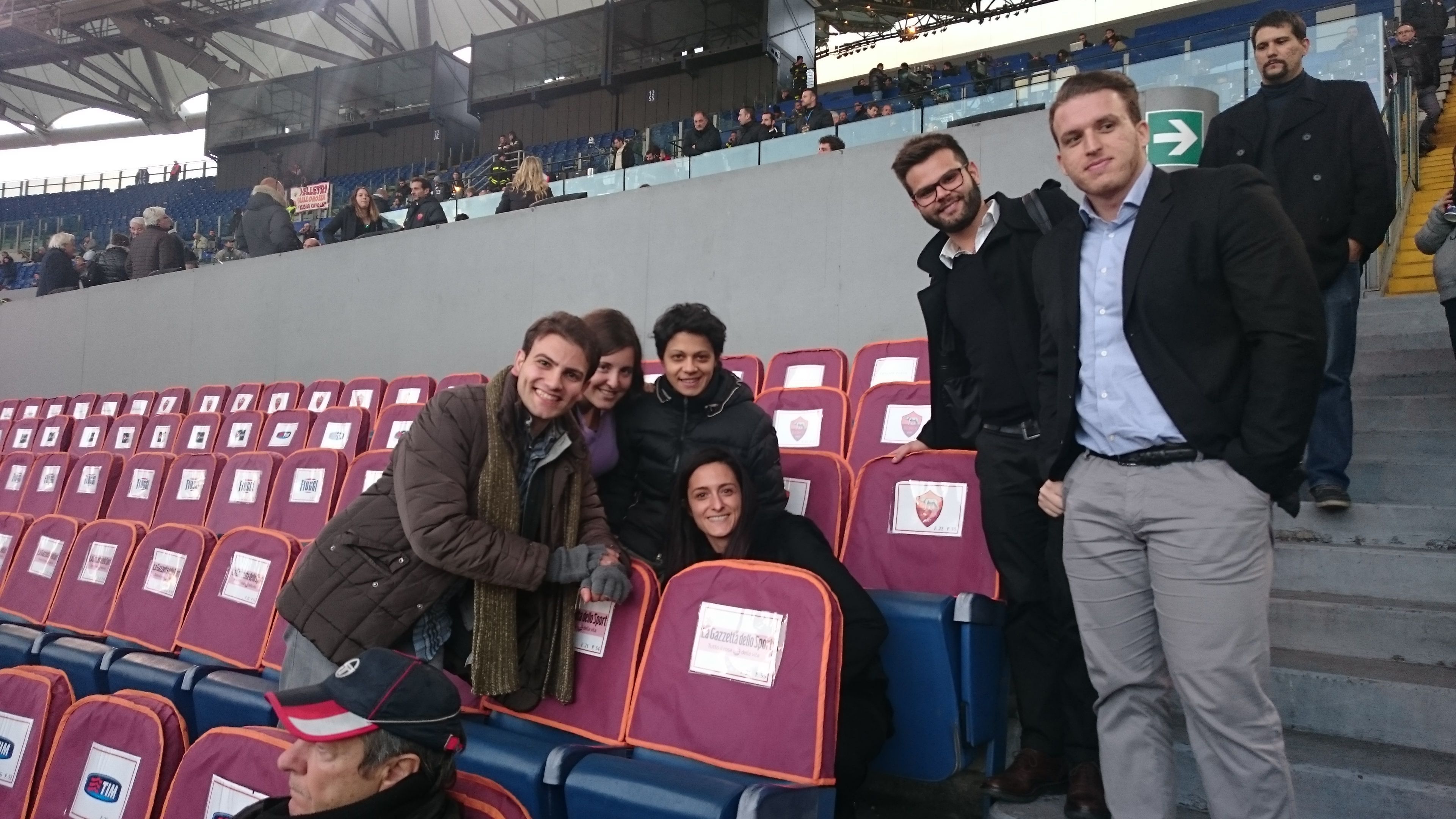 Studenti allo Stadio Olimpico per Roma Spezia Coppa Italia